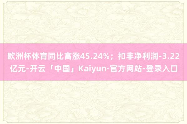 欧洲杯体育同比高涨45.24%；扣非净利润-3.22亿元-开云「中国」Kaiyun·官方网站-登录入口