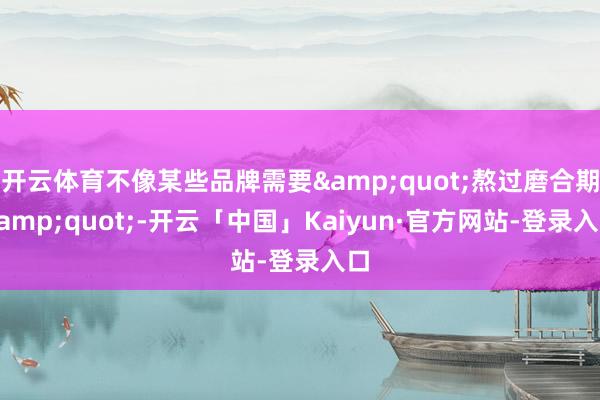 开云体育不像某些品牌需要&quot;熬过磨合期&quot;-开云「中国」Kaiyun·官方网站-登录入口
