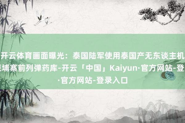 开云体育画面曝光：泰国陆军使用泰国产无东谈主机轰炸柬埔寨前列弹药库-开云「中国」Kaiyun·官方网站-登录入口
