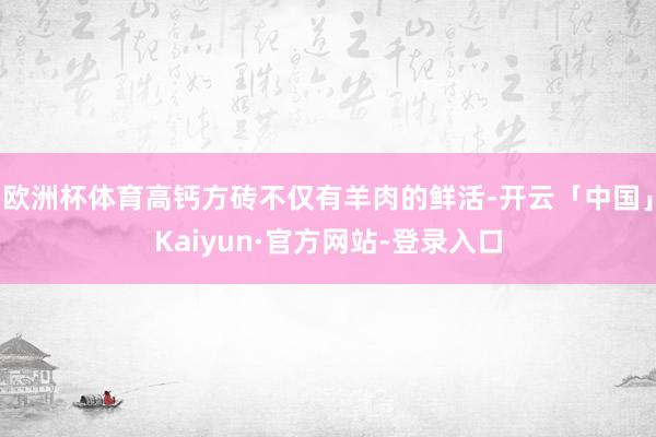 欧洲杯体育高钙方砖不仅有羊肉的鲜活-开云「中国」Kaiyun·官方网站-登录入口