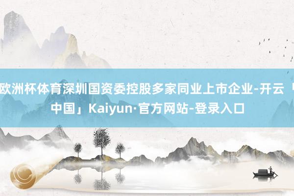 欧洲杯体育深圳国资委控股多家同业上市企业-开云「中国」Kaiyun·官方网站-登录入口