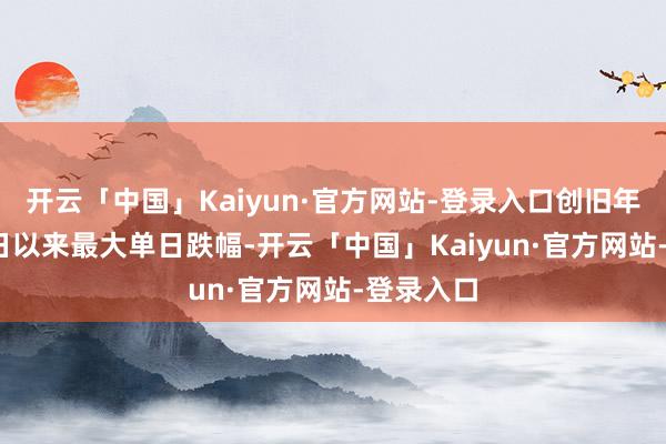 开云「中国」Kaiyun·官方网站-登录入口创旧年12月18日以来最大单日跌幅-开云「中国」Kaiyun·官方网站-登录入口