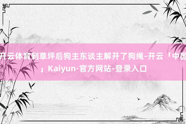 开云体育到草坪后狗主东谈主解开了狗绳-开云「中国」Kaiyun·官方网站-登录入口