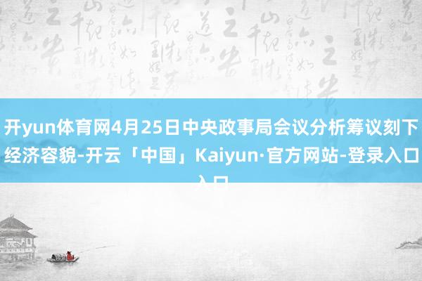 开yun体育网4月25日中央政事局会议分析筹议刻下经济容貌-开云「中国」Kaiyun·官方网站-登录入口