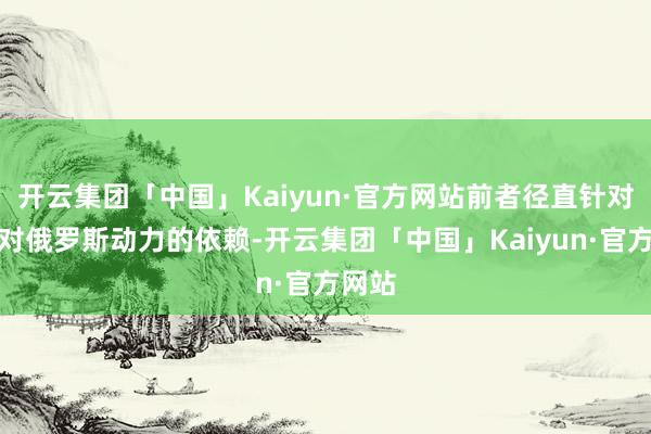 开云集团「中国」Kaiyun·官方网站前者径直针对欧洲对俄罗斯动力的依赖-开云集团「中国」Kaiyun·官方网站