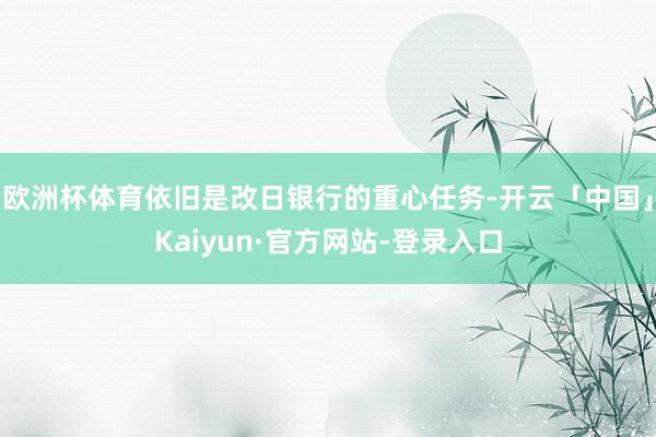 欧洲杯体育依旧是改日银行的重心任务-开云「中国」Kaiyun·官方网站-登录入口